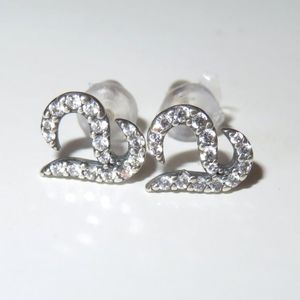 Jeulia Curved Heart Or A Letter Sterling Silver Stud Earrings